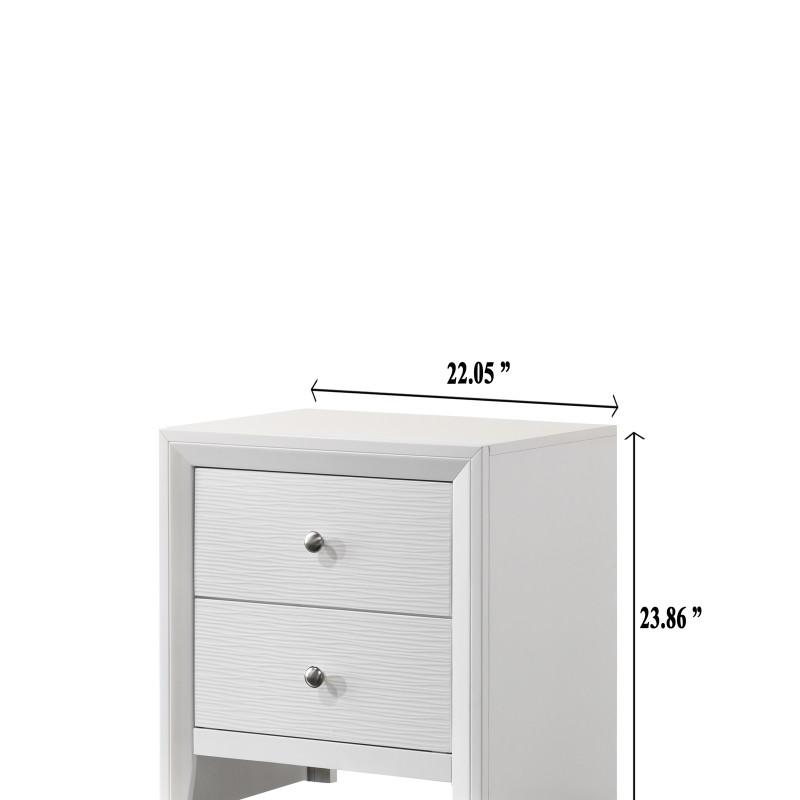 Evan White Finish Modern Sleigh Bedroom Set