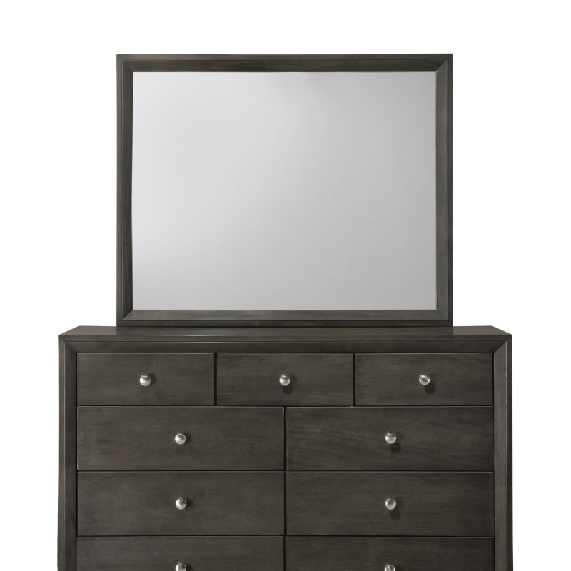 Evan Gray Finish Contemporary Modern Wood Upholstered Panel Bedroom Set