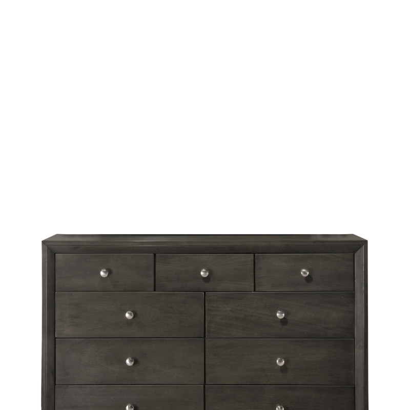 Evan Gray Finish Contemporary Modern Wood Upholstered Panel Bedroom Set