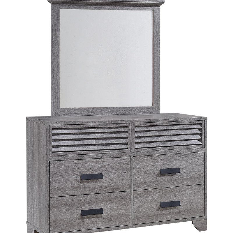 Sarter Gray Finish Modern Contemporary Wood Panel Bedroom Set