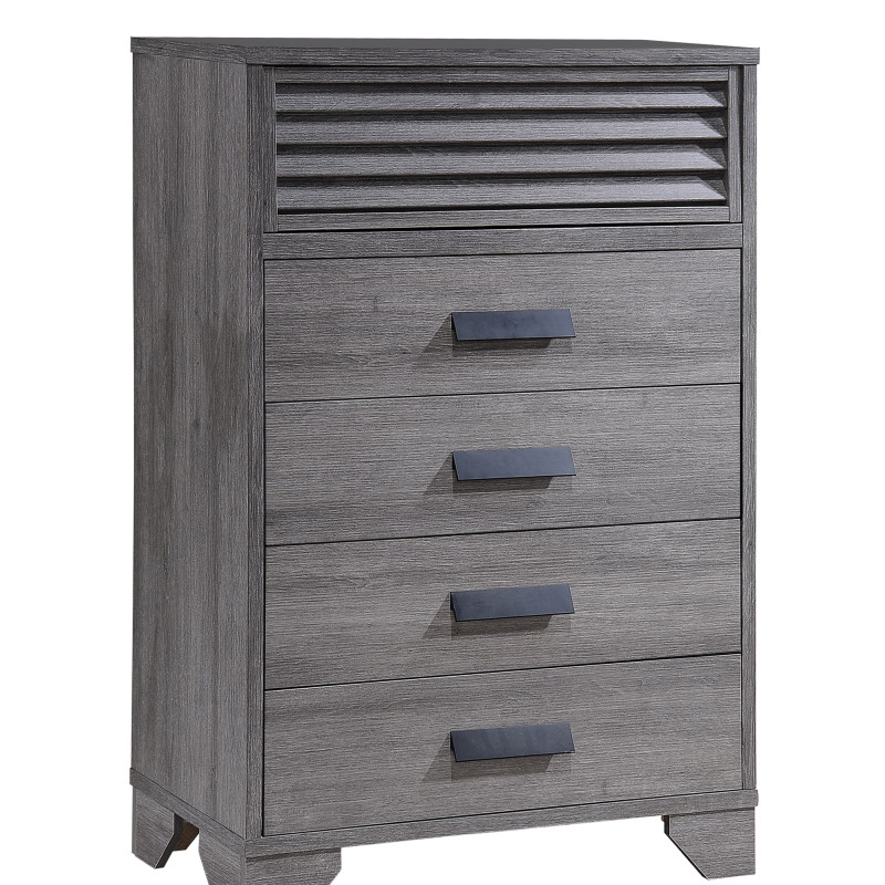 Sarter Gray Finish Modern Contemporary Wood Panel Bedroom Set