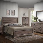 Farrow Grayish Brown Modern Contemporary Wood Panel Bedroom Set