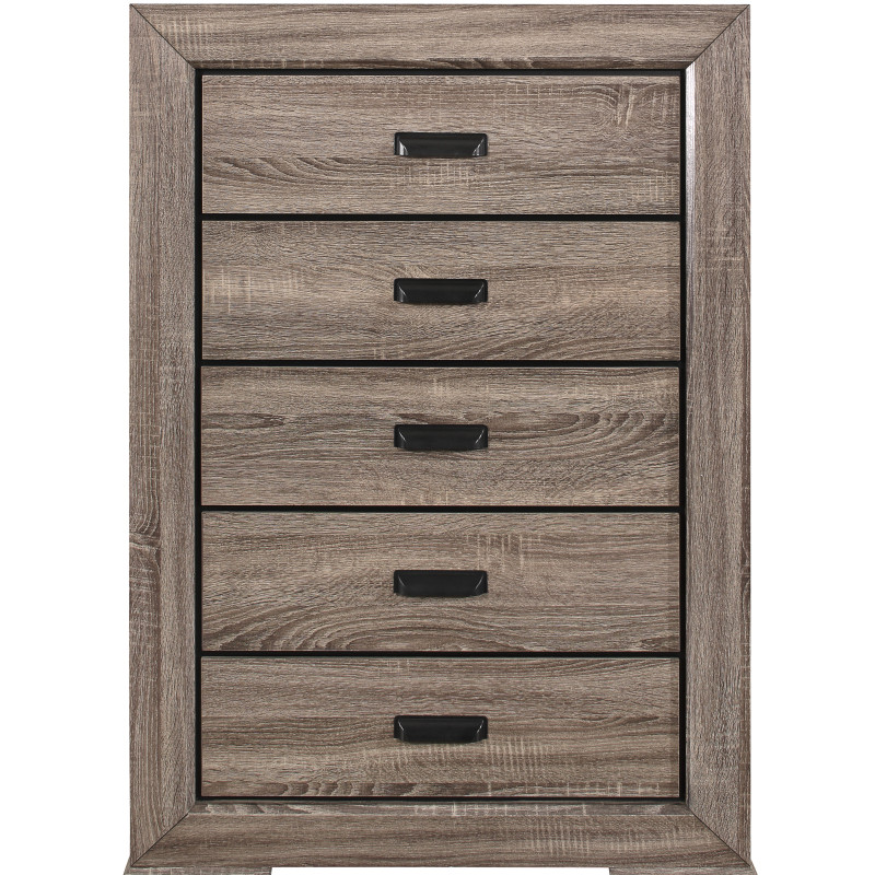 Farrow Grayish Brown Modern Contemporary Wood Panel Bedroom Set