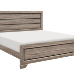 Farrow Grayish Brown Modern Contemporary Wood Panel Bedroom Set