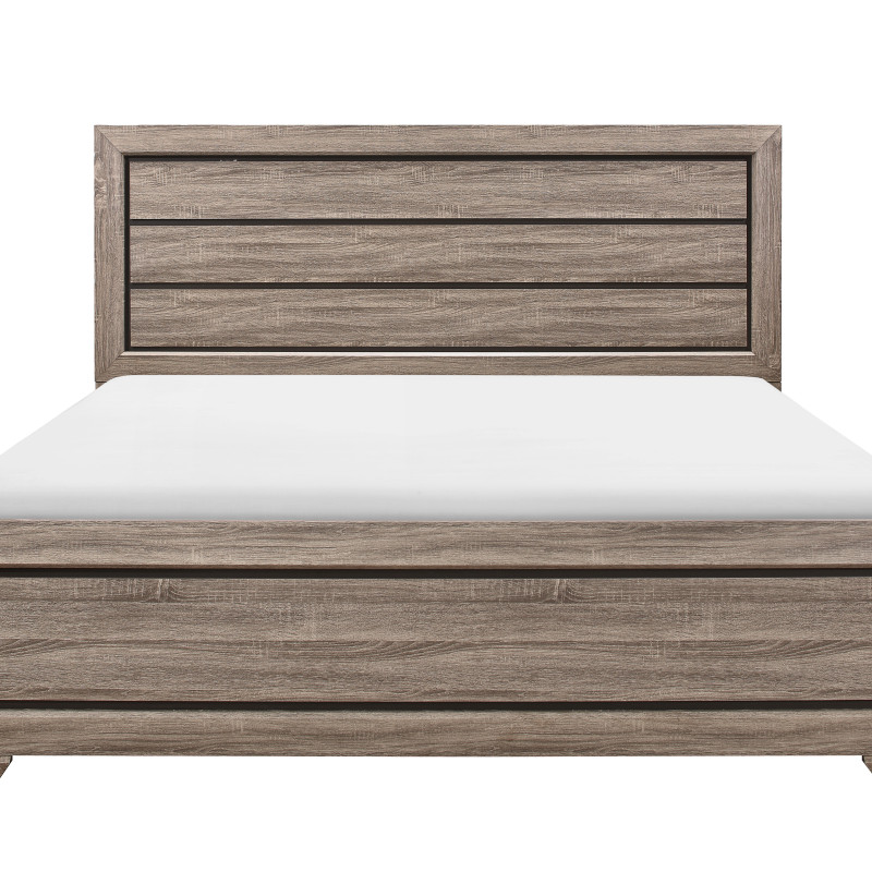 Farrow Grayish Brown Modern Contemporary Wood Panel Bedroom Set