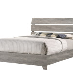 Tundra Gray Finish Sleek Contemporary Solid Hardwood Platform Bedroom Set