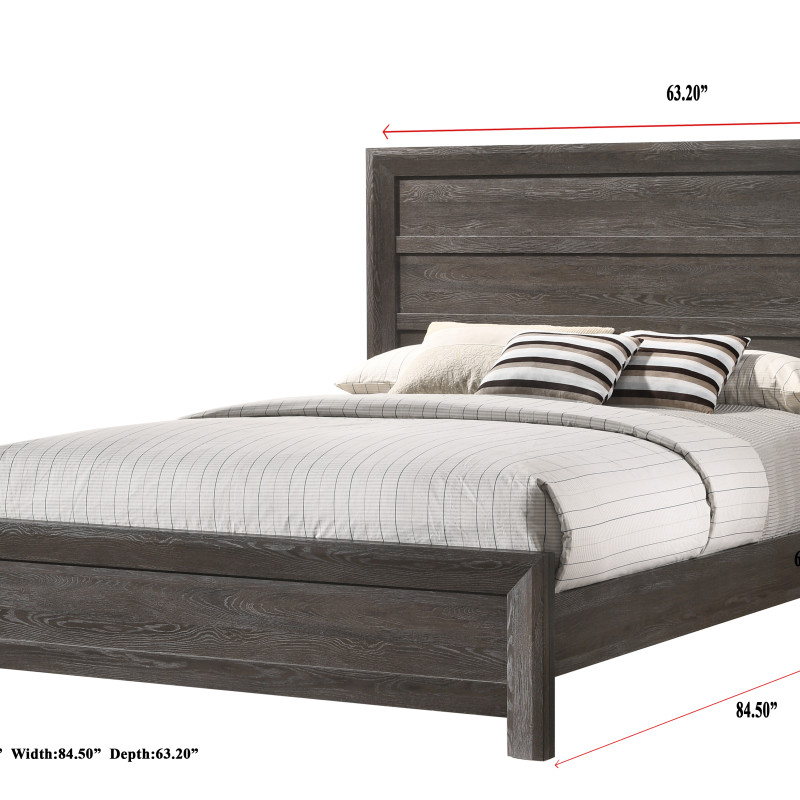 Adelaide Brown Finish Classic And Modern Contemporary Wood Panel Bedroom Set