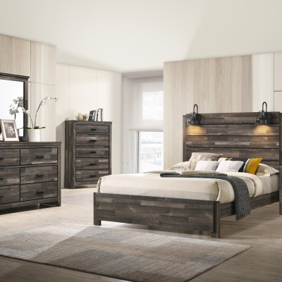 Carter Brown Classic, Sleek And Modern, Wood Platform Bedroom Set