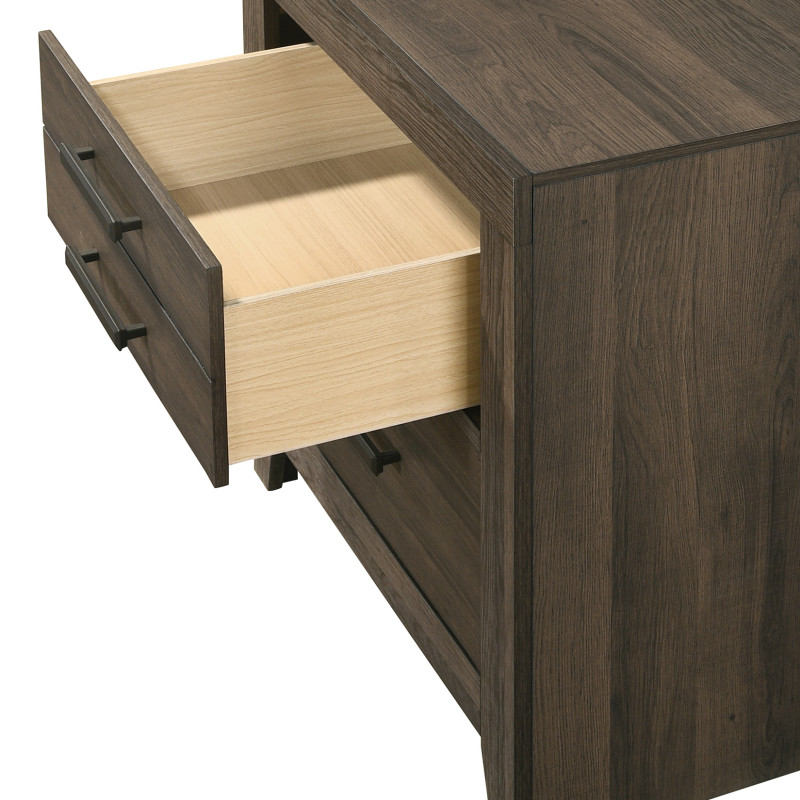 Marley Brown Finish Sleek And Modern Wood Platform Bedroom Set