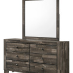 Atticus Brown Finish Modern And Rustic Wood Platform Bedroom Set