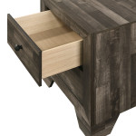 Atticus Brown Finish Modern And Rustic Wood Platform Bedroom Set