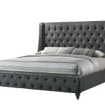 Giovani Gray Modern Contemporary Fabric Upholstered Tufted Panel Bedroom Set