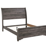 Coralee Gray Sleek And Modern Driftwood Upholstered Sleigh Bedroom Set