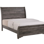 Coralee Gray Sleek And Modern Driftwood Upholstered Sleigh Bedroom Set