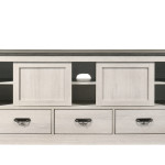 Leighton Tv Stand, Ample Storage With Two Open Compartments, Wooden Doors, Adorned With Metal Pull Handles, Bracket feet