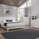 White Sands Chalk Contemporary Solid And Veneers Wood Platform Bedroom Set