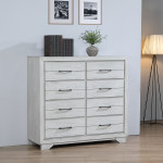 White Sands Chalk Contemporary Solid And Veneers Wood Platform Bedroom Set