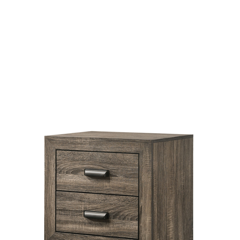 Millie Brown Finish Transitional Modern Wood Grain Panel Bedroom Set