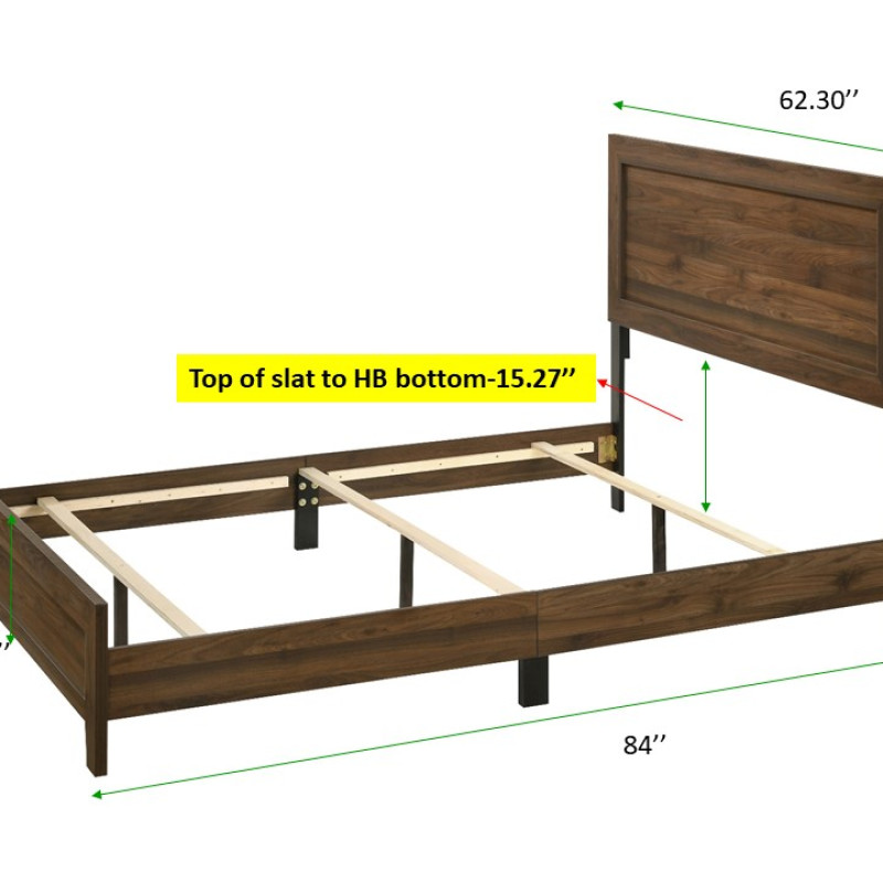 Millie Cherry Brown Finish Transitional Modern Wood Grain Panel Bedroom Set