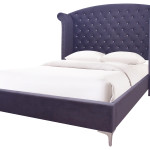 Lucinda Velvet Dark Gray Sleek And Modern Upholstered Tufted Panel Bedroom Set