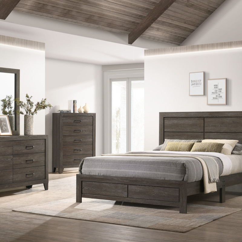 Hopkins Brown Sleek And Modern Contemporary Wood Platform Bedroom Set