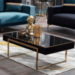 High Gloss Black Carlino GOLD Coffee Table