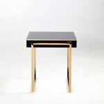 High Gloss Black Carlino gold Side Table