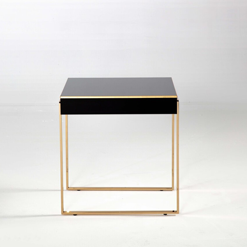 High Gloss Black Carlino gold Side Table