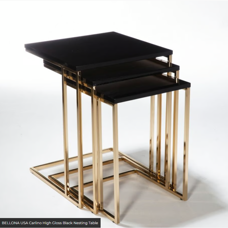 High Gloss Black Carlino Nesting Table