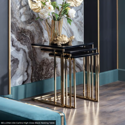 High Gloss Black Carlino Nesting Table