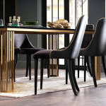 Marble/Black/Gold Carlino Dining Room Set