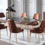 Walnut/Marble Montego Dining Room Set