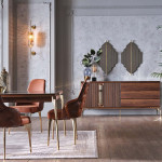 Walnut/Marble Montego Dining Room Set