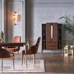 Walnut/Marble Montego Dining Room Set