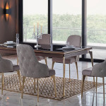 Walnut/Marble Montego Dining Room Set