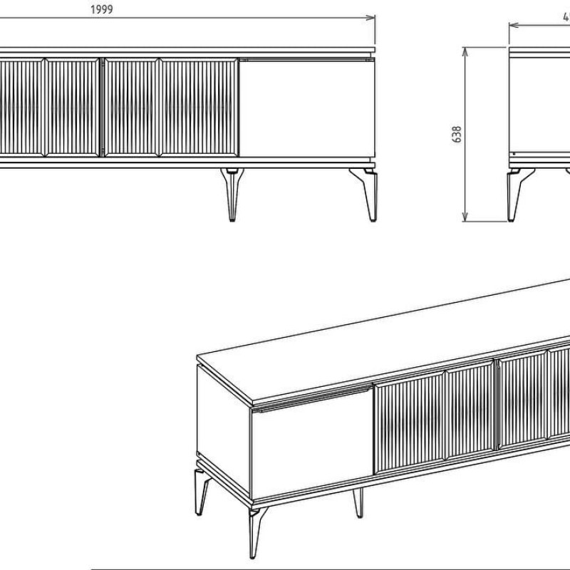 Chrome Gray Loretto TV Stand